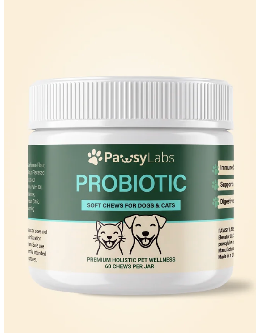 A probiotic alone doesn't fix a gut — this does the whole job. Pawsy Probiotic Soft Chews are made for dogs dealing with: